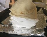 A picture of step 6 of Cold Pasta sandwich (in quaid e azam tomb shape).
