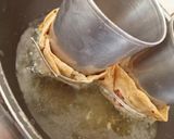 A picture of step 1 of Leftover Roti basket pizza.