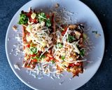 Une image de l'étape 6 de Tartines à la tomate cerise et tomme de chèvre et comté.