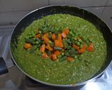 A picture of step 7 of Diwani handi (in green gravy).