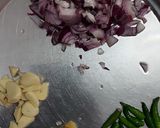 A picture of step 2 of Gram dal dumplings.