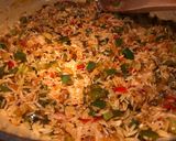 A picture of step 3 of Cajun shrimp and rice scampi.