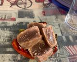 Foto del paso 5 de la receta Timbal de atún rojo con pimientos asados