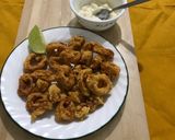 A picture of step 7 of Crispy squid rings.