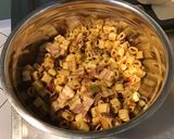 Une image de l'étape 2 de Gratin de pâtes au légumes,roquefort et tomates cerises.