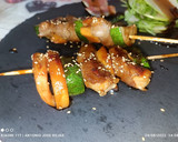 Foto del paso 10 de la receta: Brochetas de carpaccio de ternera, rellenos de langostinos 🦐🦐