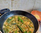 A picture of step 5 of Bhindi masala.