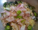 A picture of step 1 of Rava/sooji pakoda.