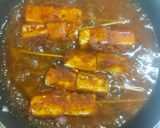 A picture of step 6 of Paneer satay stick restaurant style.
