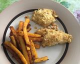 A picture of step 9 of Fish and chips with polenta fries.