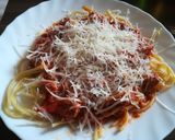 Olasz tonhalas, capribogyós spagetti recept fázis 4 fotója