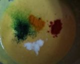 A picture of step 1 of Dhokla disk with salsa topping.