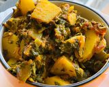 A picture of step 8 of Aloo Palak Bhaji.