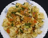 A picture of step 4 of Chaat (Papad Chat).