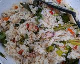 Foto langkah ke 5 dari resep Nasi Bakar Cumi Asin.