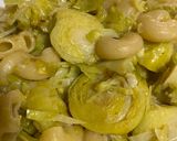 A picture of step 6 of Brussels Sprouts with Pasta. One-Pot Pasta.