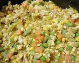 A picture of step 2 of Chicken minced with mixed veggies.
