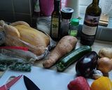 Φωτογραφία βήματος 1 της συνταγής Κοτόπουλο με μελιτζάνα, γλυκοπατάτα, κολοκυθάκι κατσαρόλας!