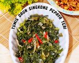 Foto langkah ke 5 dari resep Tumis Daun Singkong Pepaya Teri.