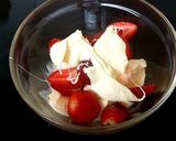 A picture of step 3 of Naughty but Nice Ice Cream,Fresh Strawberries & Clotted Cream😉.