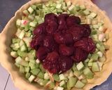 Une image de l'étape 6 de Tarte pêches de vigne et rhubarbe (pâte brisée à la pêche).