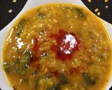 A picture of step 5 of Moong dal palak.