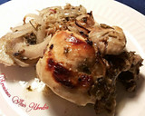 Foto del paso 25 de la receta: Cazuela de pollo encebollado al horno, con patatas y majado de higadillos