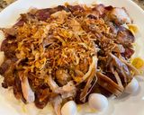 A picture of step 4 of Sticky Rice with Chinese Sausage and Shredded Chicken.