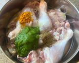 A picture of step 1 of Kolhapuri Chicken.