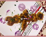 A picture of step 3 of Mutton Raw mins smoked kebabs.