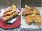 Milanesas de pescado rellenas con morrón ahumado