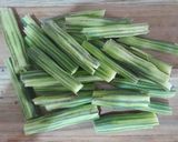 A picture of step 2 of Shegvani (Drumstick bhaji).