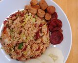 Foto langkah ke 4 dari resep Nasi Goreng Pepperoni.