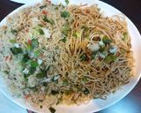 A picture of step 3 of Chicken noodles and fried rice.