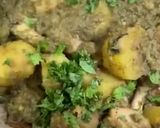 A picture of step 8 of Green Chicken Biryani.