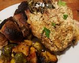 A picture of step 15 of Roasted Cornish Hens over French Breads with a Rich Creamy Top.