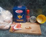 Foto del paso 1 de la receta: Pasta con pollo en salsa de soya