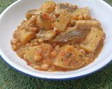 Foto del paso 15 de la receta: Cazuela de patatas y bacalao con garbanzos