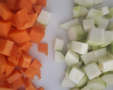 Foto del paso 3 de la receta: Arroz con presa ibérica, verduras de otoño y bosque de bimi