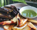 Hình bước làm 5 của món Mực nướng muối ớt xanh