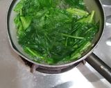 韓式小菜-涼拌麻香杏仁菠菜的食譜步驟1照片