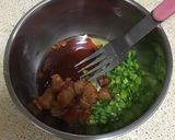 A picture of step 1 of Taro Cake with Scallion-Scallop Sauce.