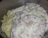 Foto del paso 6 de la receta: Pasta farfalle en salsa blanca con jamón y queso