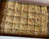 A picture of step 3 of Gurpapdi with mixed nut butter.