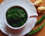 A picture of step 2 of Aam Dhaniya Chutney.