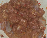 A picture of step 5 of Tsire skewers.