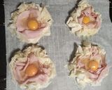 Foto del paso 3 de la receta: Nidos crujientes de jamón y huevo