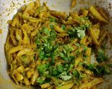 A picture of step 5 of Tindora sabji with peanut and sesame massala.