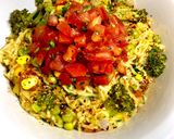 A picture of step 4 of Green Veggie Maggi with Sweet and Savory Salsa.