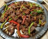 A picture of step 7 of Dry Beef Chilli.